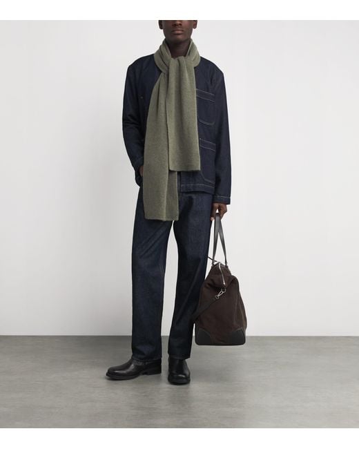 Le Bonnet Green Lambswool Classic Scarf for men
