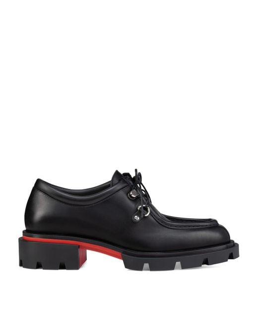 Christian Louboutin Black Our Pabelito Leather Derby Shoes for men
