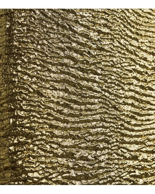 Emilia Wickstead Green Metallic Seersucker Micheline Gown