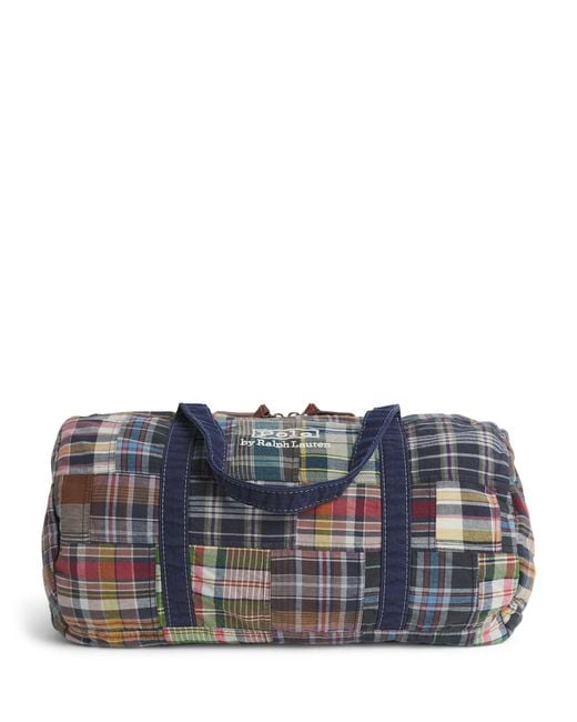 Polo Ralph Lauren Blue Patchwork Madras Duffle Bag for men
