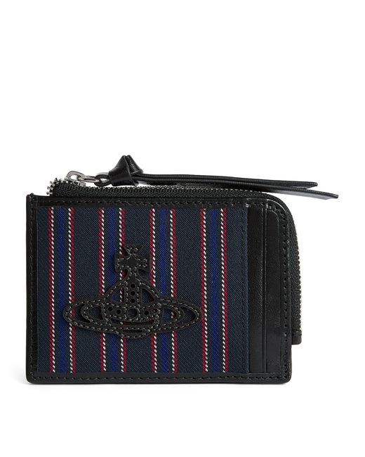 Vivienne Westwood Blue Stripe Zip Card Holder for men