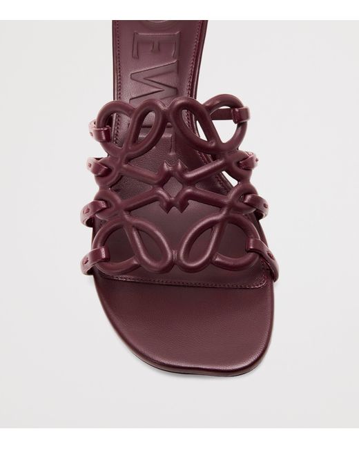 Loewe Brown Leather Petal Anagram Heeled Mules 45