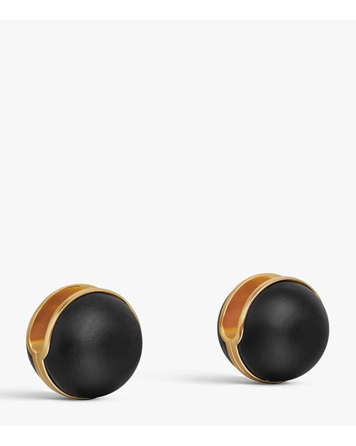 Alaïa Black Wood Sphere Earrings