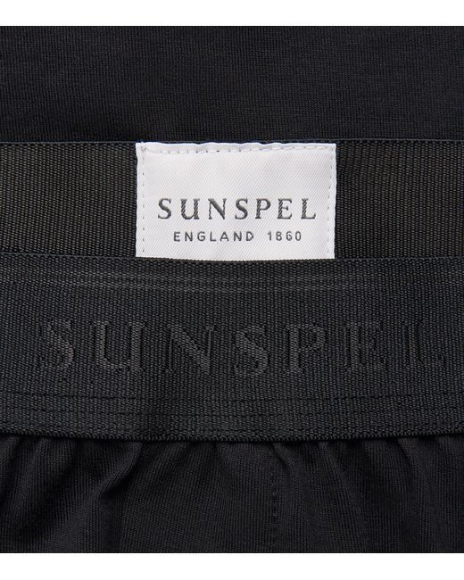 Sunspel Black Superfine Cotton Boxer Shorts for men