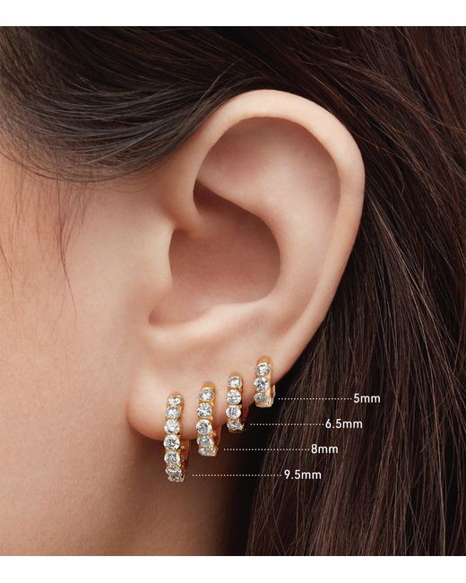 Maria Tash Metallic Invisible Set Large Diamond Eternity Hoop Earring