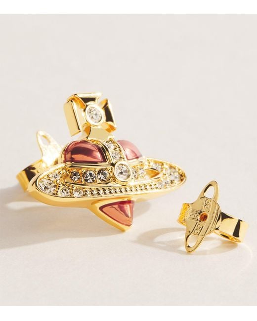 Vivienne Westwood Natural Diamante Heart Earrings