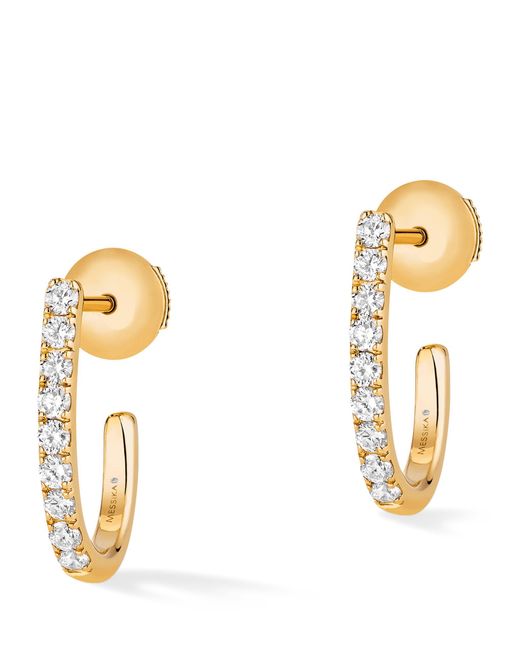 Messika Metallic Yellow Gold And Diamond Gatsby Earrings