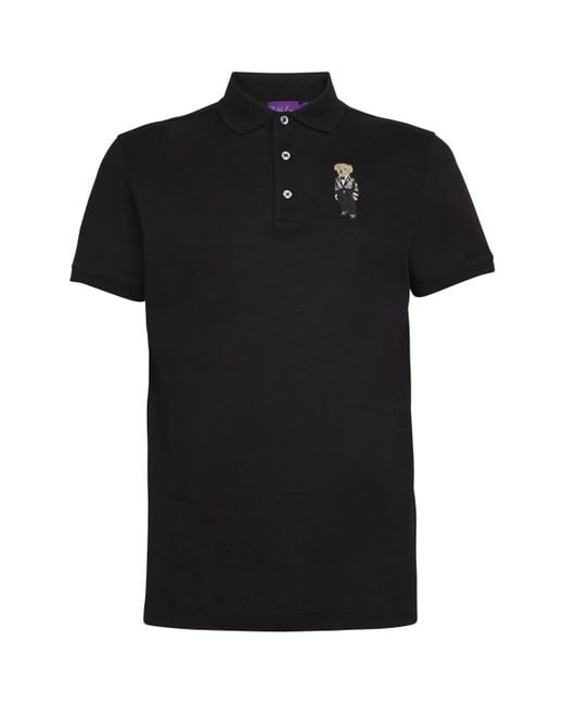 Ralph Lauren Black Polo Bear Polo Shirt for men