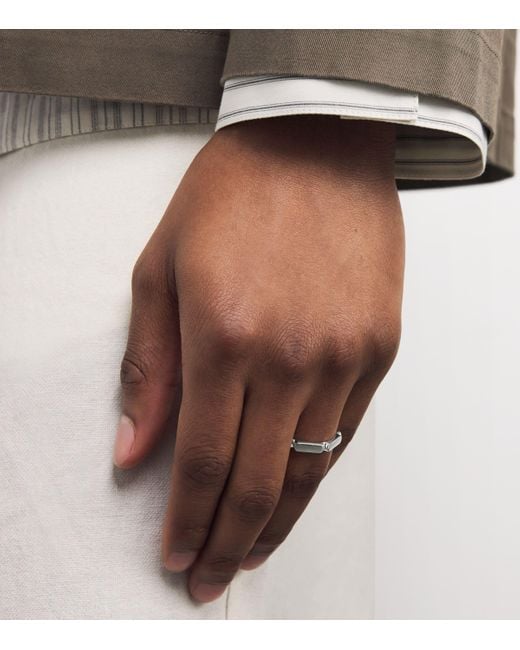 Tom Wood White Sterling Slim Umi Band Ring for men