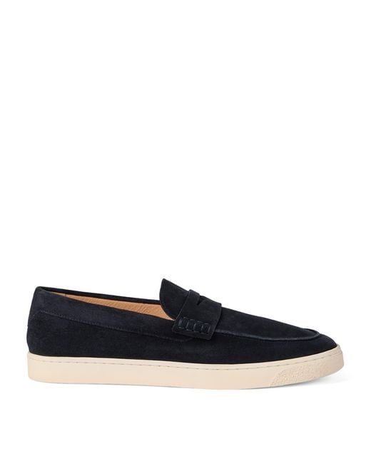 Brunello Cucinelli Blue Suede Hybrid Loafers