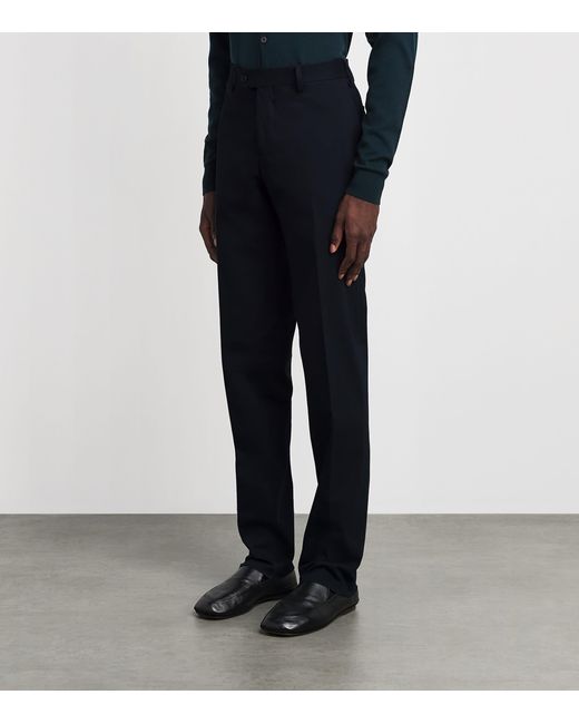 Lardini Blue Stretch-Cotton Tailored Trousers for men