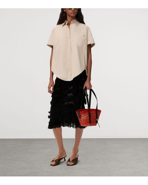 Loewe Natural X Paula's Ibiza Anagram Short-Sleeve Shirt
