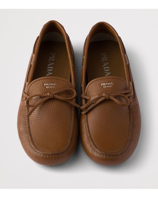 Prada Brown Leather Driving Shoe