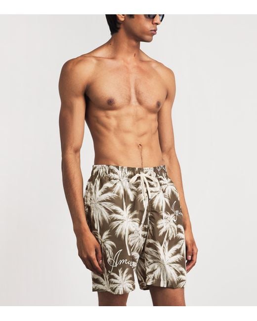 Amiri Natural Palms Swim Shorts for men
