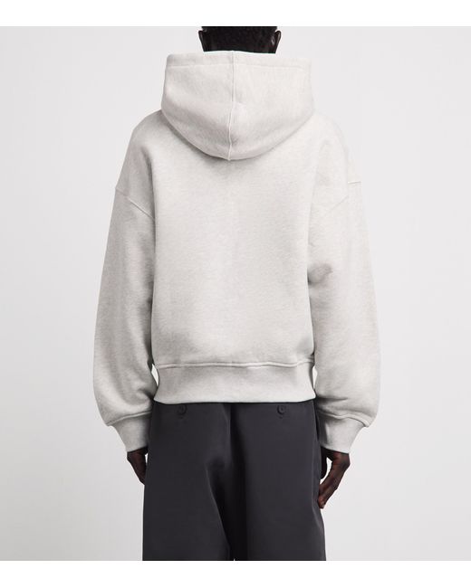 About Blank Gray Cotton Monogram Hoodie for men