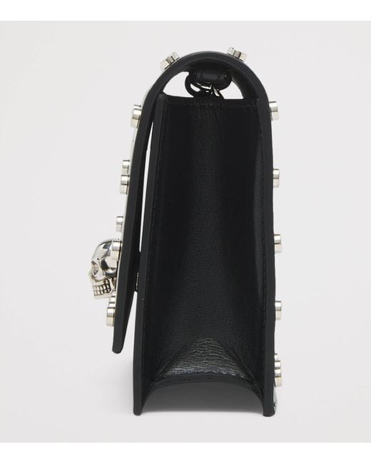 Alexander McQueen Black Small Leather Skull Cross-Body Bag