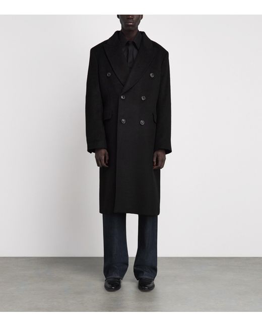Our Legacy Black Mohair-Blend Whale Overcoat for men