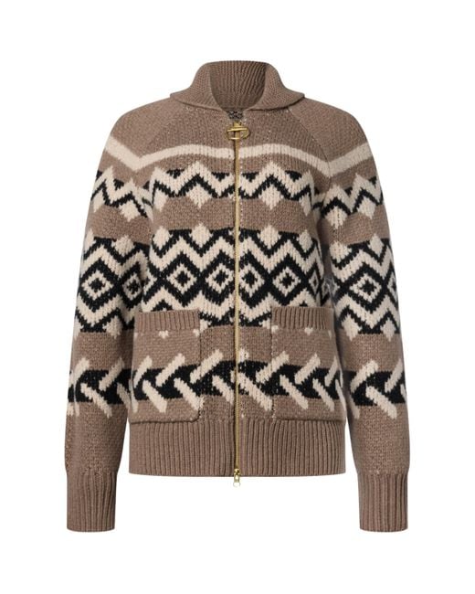 Barbour Brown Klara Zip-Up Cardigan