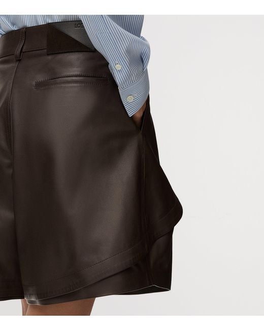 Loewe Brown Nappa Leather Longline Shorts