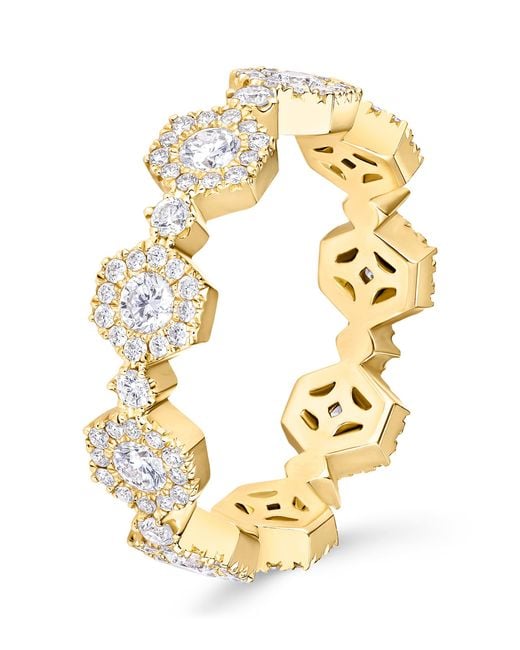 David Morris Metallic And Diamond Triolette Hexagon Ring
