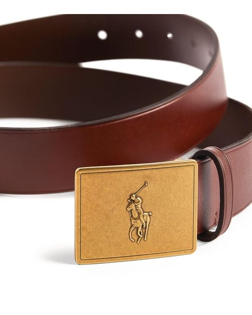 Polo Ralph Lauren Polo Pony Plaque Leather Belt in Brown for Men | Lyst  Canada