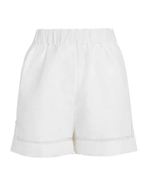 Maje White Embroidered Shorts