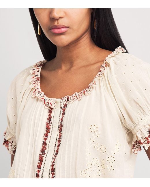 Alice + Olivia White Cotton Mclaine Blouse