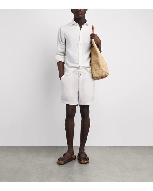 Polo Ralph Lauren White Linen Prepster Shorts for men