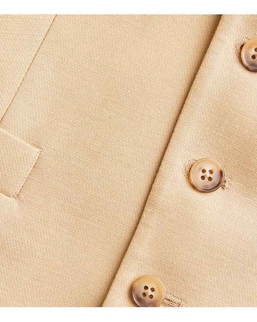 Polo Ralph Lauren Natural Pauline V-neck Wool And Cotton-blend Waistcoat