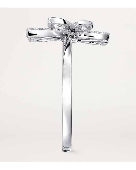 Graff White And Diamond Mini Butterfly Ring