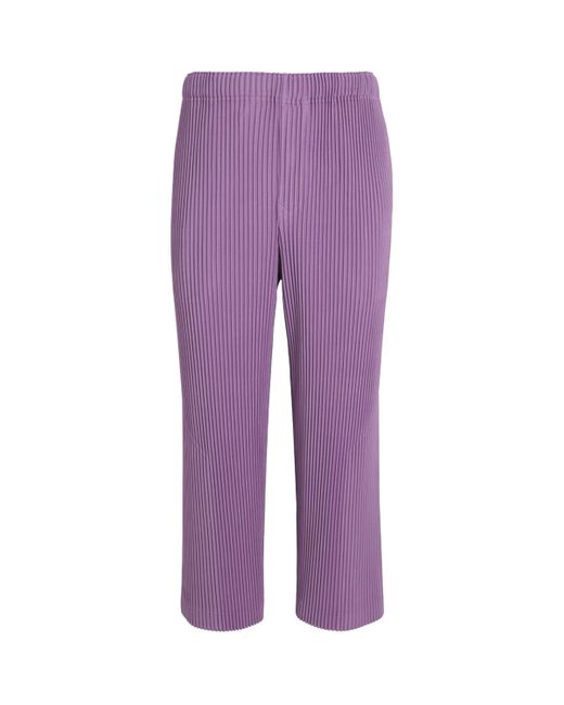 Homme Plissé Issey Miyake Purple Pleated Straight Trousers for men