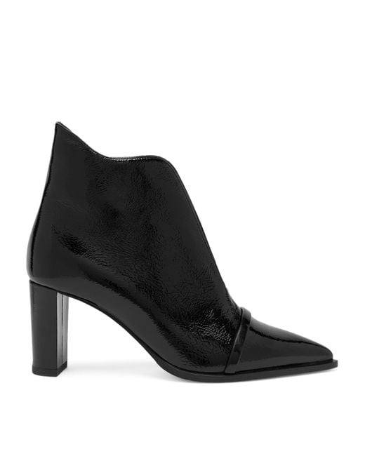 Malone Souliers Black Patent Leather Clara Ankle Boots 70