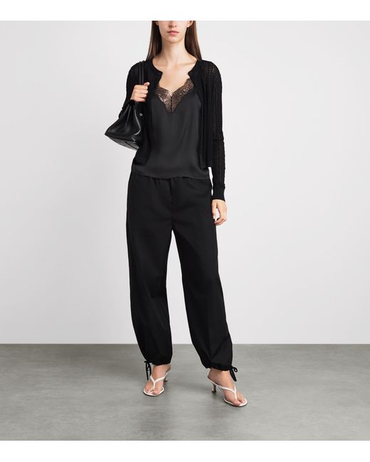 Anine Bing Black Silk-Blend Mael Cami Top