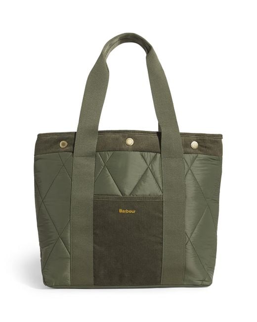 Barbour Green Quilted Healy Tote Bag