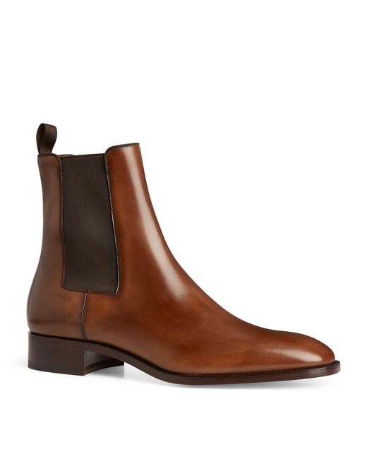 Christian Louboutin Brown Samson Leather Boots for men