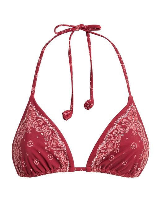Devon Windsor Red Bandana Print Elis Bikini Top