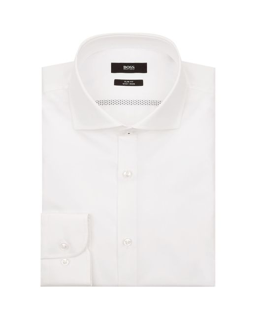 BOSS White Jerrin Slim Fit Shirt for men