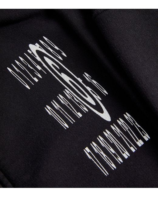 MM6 by Maison Martin Margiela Black Stretch Numerical Logo Hoodie for men