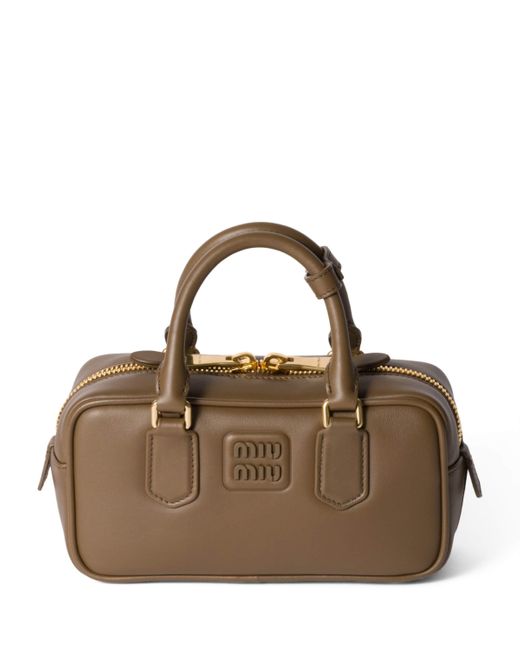 Miu Miu Brown Leather Arcadie Top-Handle Bag