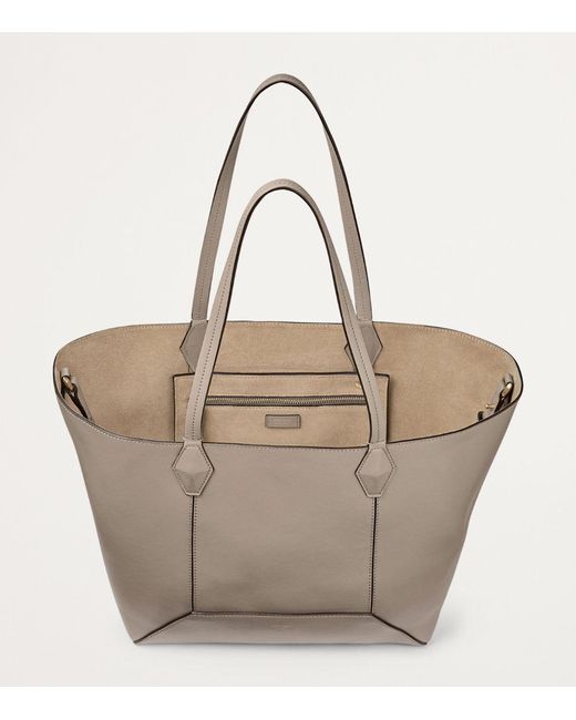 Jimmy Choo Gray Diamond Medium Leather Tote Bag