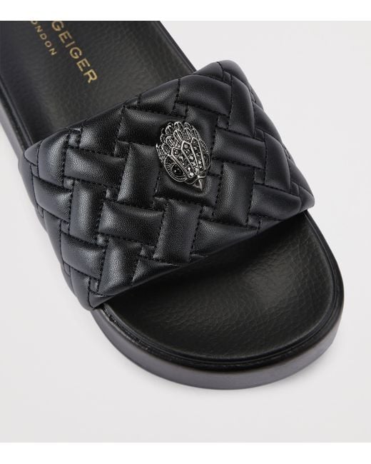 Kurt Geiger Black Meena Eagle Platform Slides