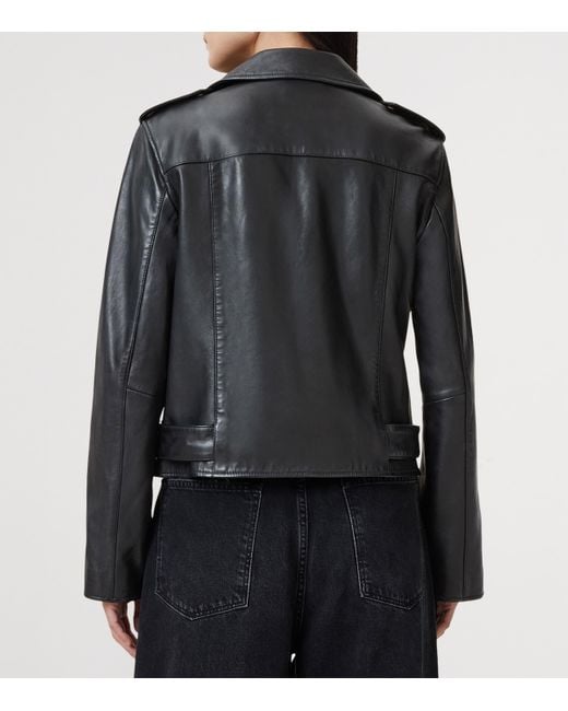 AllSaints Black Leather Balfern Jacket
