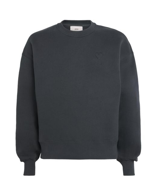 AMI Gray Cotton Ami De Coeur Sweatshirt for men