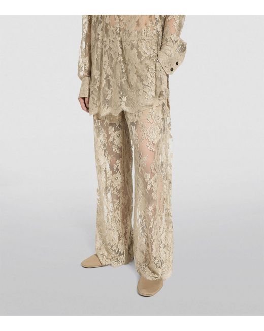 Dolce & Gabbana Natural Lace Sweatpants for men