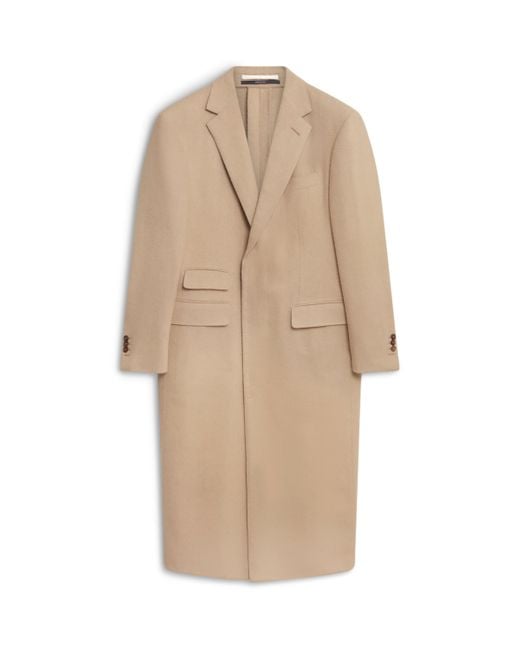 Dunhill Natural Camel Single-Breasted Overcoat for men