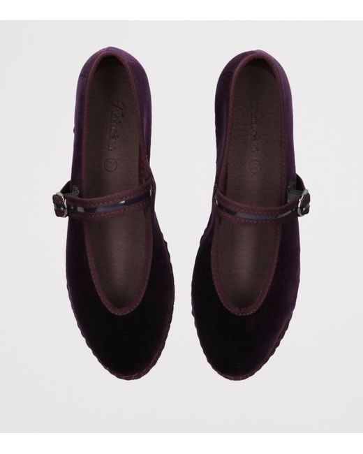 Flabelus Black Velvet Pierre Mary Janes