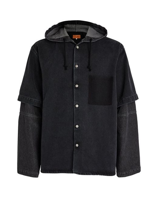 MM6 by Maison Martin Margiela Black Denim Hooded Jacket for men