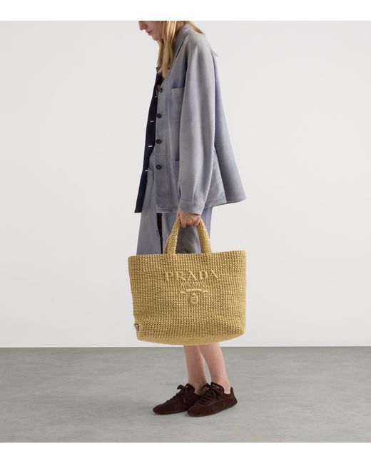 Prada Metallic Large Crochet Tote Bag