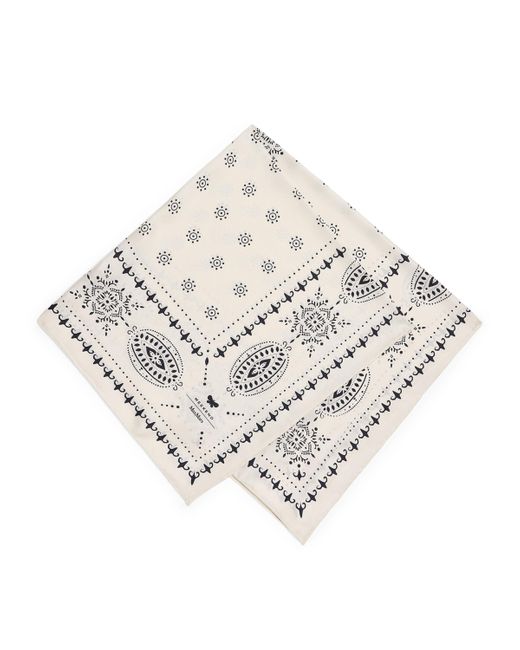 Weekend by Maxmara Metallic Silk Bandana Print Square Scarf