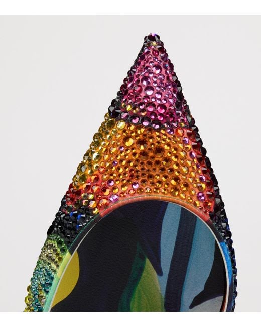 Christian Louboutin Blue Iriza Floral Strass Pumps 100